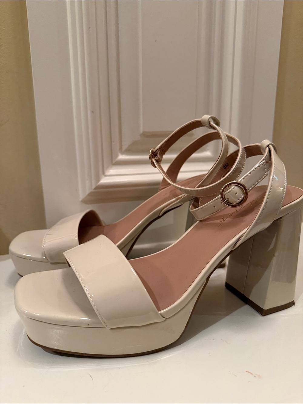 Cream/ivory platform heels size 8